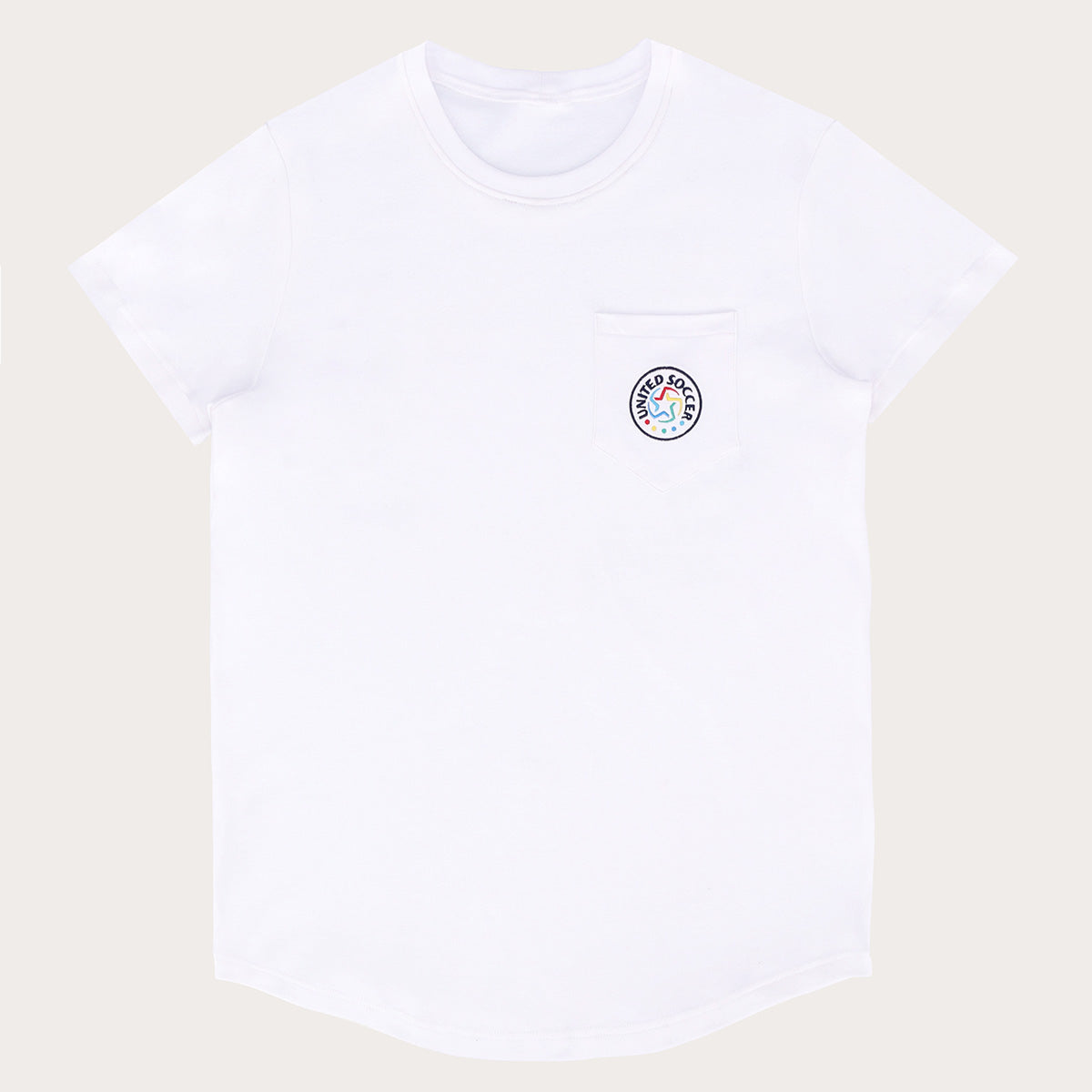 White United Soccer Pocket Tee